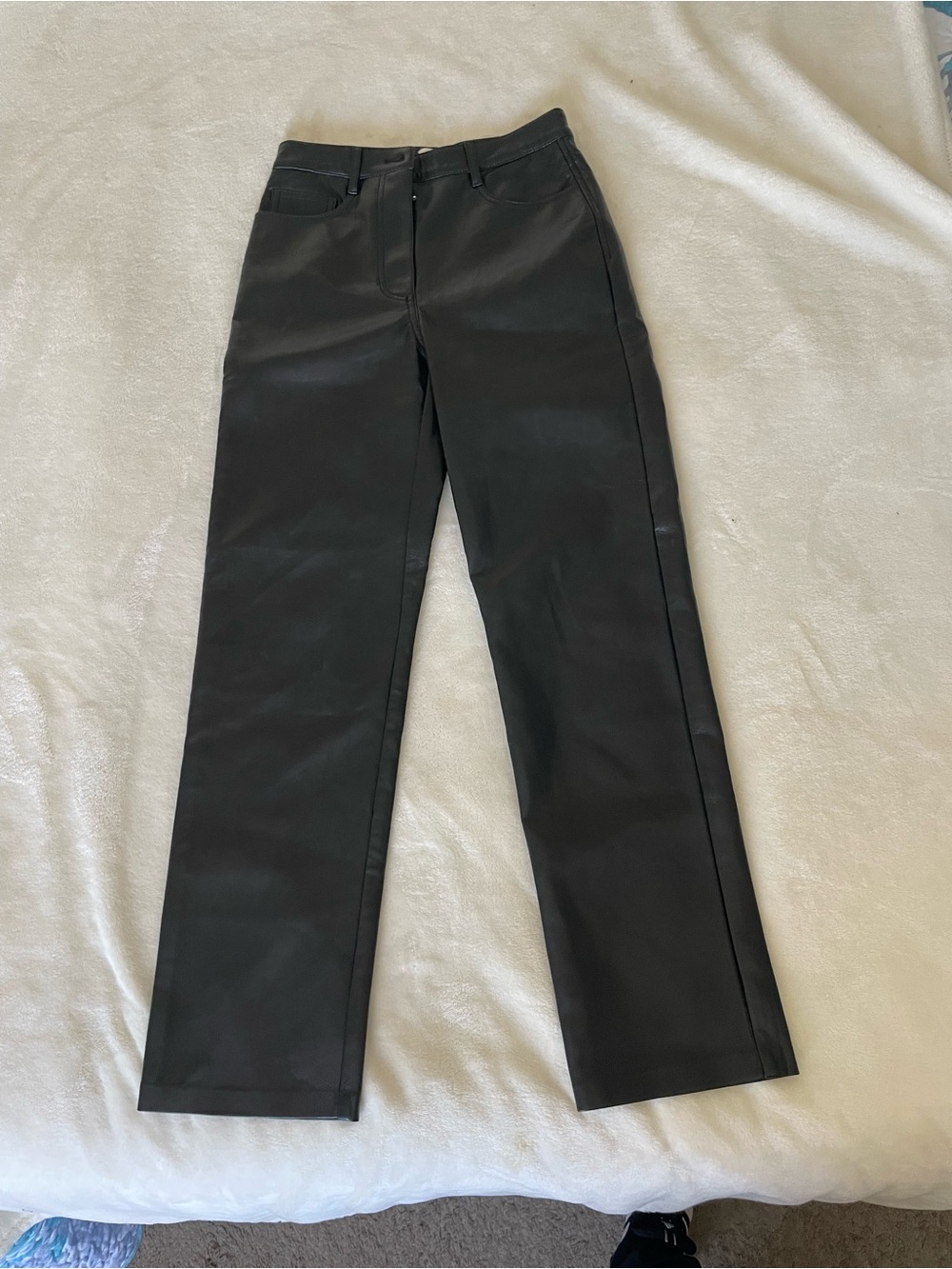Wilfred Black Faux Leather Trousers